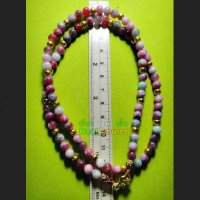 HANDMADE NECKLACE BEAD HANDICRAFT W-HOOK WEARING THAI AMULET MULTI COLOR