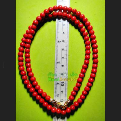 HANDMADE NECKLACE BEAD HANDICRAFT W-HOOK FOR WEARING THAI AMULET RED STONE