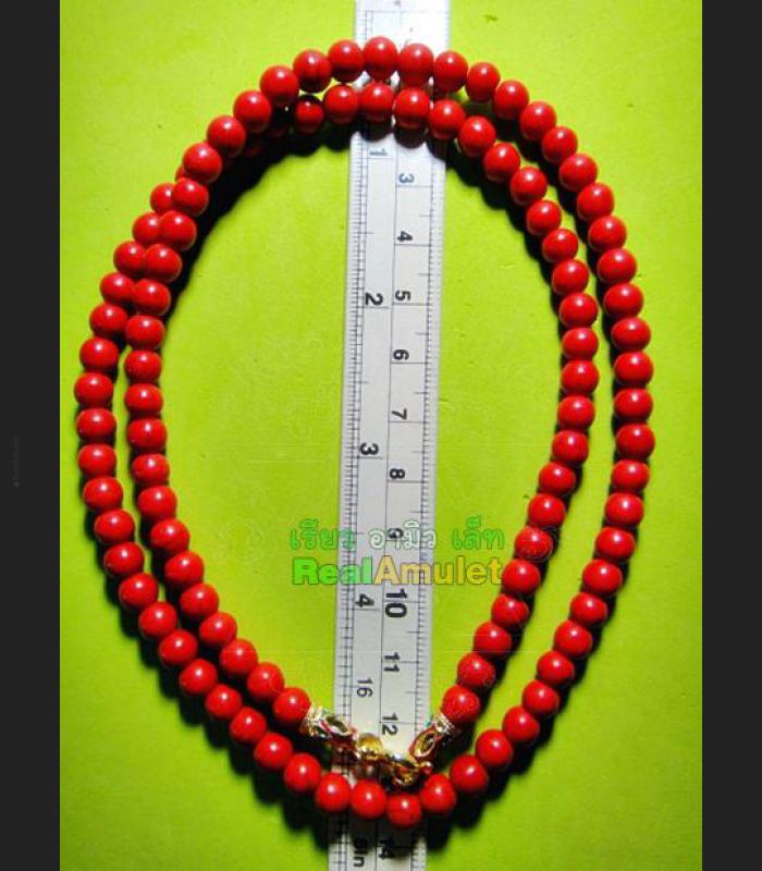 HANDMADE NECKLACE BEAD HANDICRAFT W-HOOK FOR WEARING THAI AMULET RED STONE