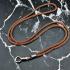 Nylon String Chain Stainless Open Hook Brown Necklace Wearing Thai Amulet #6720