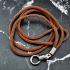 Nylon String Chain Stainless Open Hook Brown Necklace Wearing Thai Amulet #6720