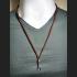 Nylon String Chain Stainless Open Hook Brown Necklace Wearing Thai Amulet #6720