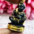 MINIATURE BRONZE GUMAN THEP BOY SPIRIT THAI AMULET LP NEN BLACK SANG-PHET EAT BANANA BE2556