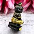 MINIATURE BRONZE GUMAN THEP BOY SPIRIT THAI AMULET LP NEN BLACK 4 FOUR FACE BE2556