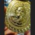 THAI AMULET MAHAYAN ALPHABET HAPPINESS RICH LUCKY WEALTH KLOY MEDAL YELLOW