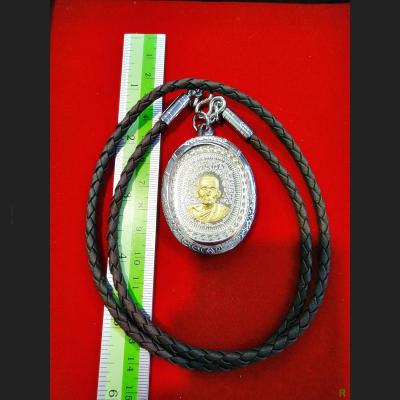 THAI AMULET HOLY ALPHABET MAHAYAN WEALTH MONEY KLOY MEDAL ALLOY GOLD COVER