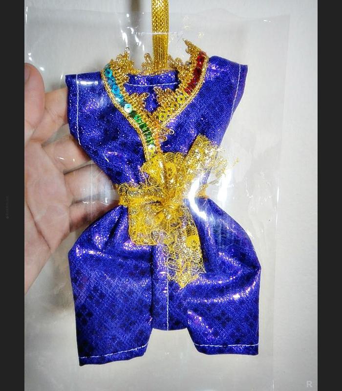 Traditional Garment Doll Dress Suit Offering Guman Thong Purple Thai Amulet 6780