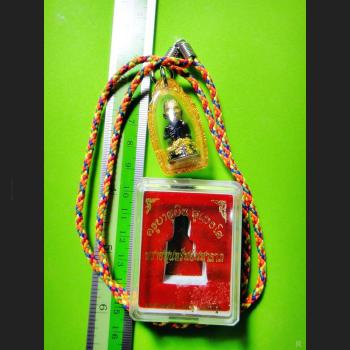 LOKOK PRAI-POON-SAP BOY NECROMANCY MINIATURE GAMBLING LUCK THAI AMULET AC SUBIN BLACK GOLD