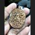 THAI MEDAL AMULET PIDTA CLOSED EYE HOLY ALPHABET FULFILL WISH RAHU LP SANAN