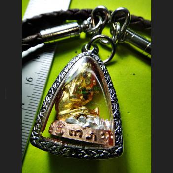LOKOK PRAI-POON-SAP BOY NECROMANCY MINIATURE GAMBLING LUCK THAI AMULET AC SUBIN 18K COLORED