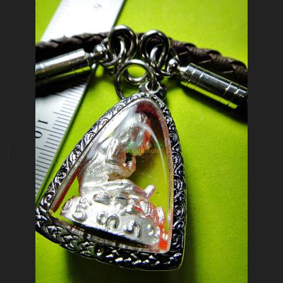 LOKOK PRAI-POON-SAP BOY NECROMANCY MINIATURE GAMBLING LUCK THAI AMULET AC SUBIN SILVER 18K