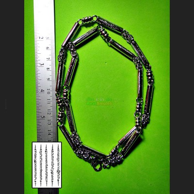 Yantra Yant Necklace Stainless Steel 1-9Hook 30cm Length 5Row Thai Amulet #6968