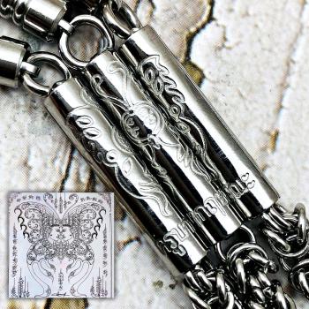 Yantra Yant Necklace Stainless Steel 1-9Hook 30cm Butterfly Thai Amulet #6970