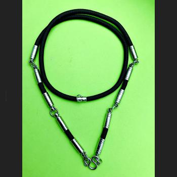 NECKLACE WEARING HANG THAI AMULET NYLON STRING 30CM STAINLESS 5 HOOK BLACK 7843