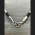 NECKLACE WEARING HANG THAI AMULET NYLON STRING 30CM STAINLESS 5 HOOK BLACK 7843