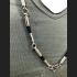 NECKLACE WEARING HANG THAI AMULET NYLON STRING 30CM STAINLESS 5 HOOK BLACK 7843