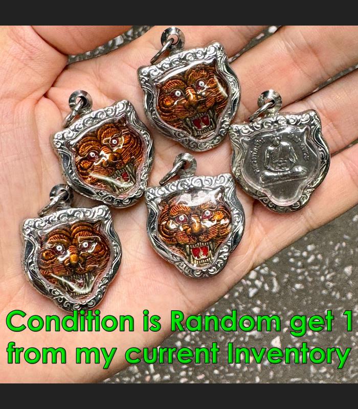 Enamel Medal Tiger Face Mind Control Winner WatBangPha Be2535 Thai Amulet #15001 Enamel Medal Tiger Face Mind Control Winner WatBangPha Be2535 Thai Amulet #15001