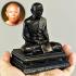 Vintage Bronze Monk Bucha Statue Meditation Wealth Rich Koon Thai Amulet #15199