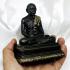Vintage Bronze Monk Bucha Statue Meditation Wealth Rich Koon Thai Amulet #15199
