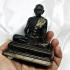 Vintage Bronze Monk Bucha Statue Meditation Wealth Rich Koon Thai Amulet #15199
