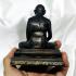 Vintage Bronze Monk Bucha Statue Meditation Wealth Rich Koon Thai Amulet #15199