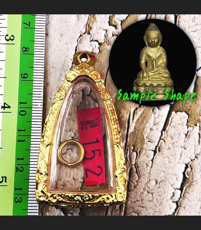 Blank Empty Frame Case Gold Micron 24k Miniature Phakring 4cm Thai Amulet #15202