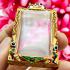 EMPTY METAL FRAME CASE THAI AMULET GOLD MICRON 24K ENAMEL COLOR SOMDEJ 3.7CM