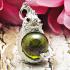 NAGA EYE LEKLAI KAEW THAI AMULET HEALING CRYSTAL PENDANT SILVER 925 GREEN BALL SHAPE