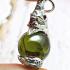 NAGA EYE LEKLAI KAEW THAI AMULET HEALING CRYSTAL PENDANT SILVER 925 GREEN BALL SHAPE