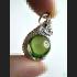 NAGA EYE LEKLAI KAEW THAI AMULET HEALING CRYSTAL PENDANT SILVER 925 GREEN BALL SHAPE