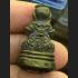 Bronze Guman Smile Boy Gambling Win Lotto Gold Takrut Lp Dum Thai Amulet #15234