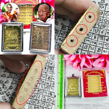 Pyramid All Seeing Eye Seek Lucky Windfall Fortune Metal Cover Thai Amulet 15246