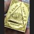 Pyramid All Seeing Eye Seek Lucky Windfall Fortune Metal Cover Thai Amulet 15246