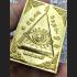 Pyramid All Seeing Eye Seek Lucky Windfall Fortune Metal Cover Thai Amulet 15246