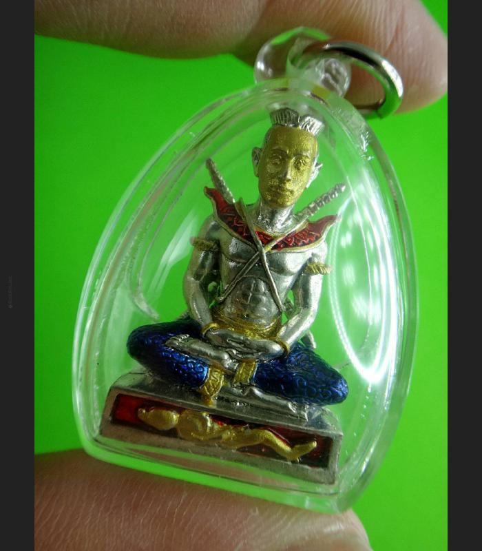 KHUNPAEN MINIATURE BRONZE COLOR THAI AMULET LOVE CATCH LADY HYPNOTIZE MIND