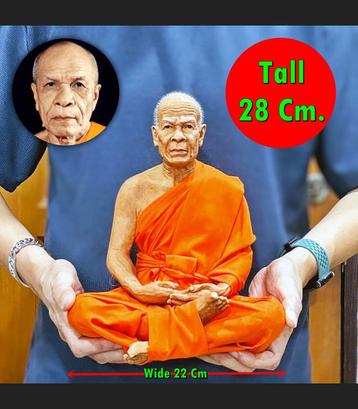 Lifelike Fine Art Monk Statue Lp Sod Watpaknam Meditation 28cm Thai Amulet 15334