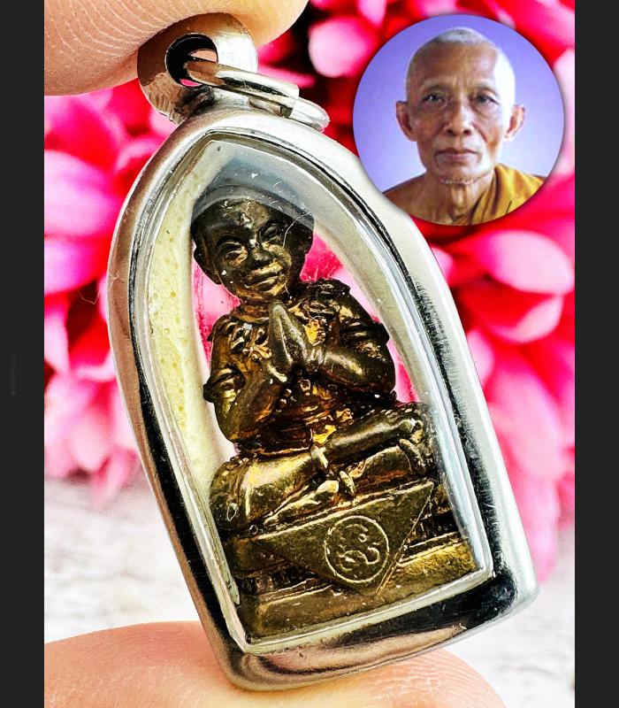 Bronze Guman Jindamanee Ashes Gambling Lucky Lp Sakorn Be 2553 Thai Amulet 15361