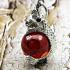 Naga Eye Red Leklai Ball Healing Crystal Pure Silver Pendant Thai Amulet #15389