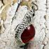 Naga Eye Red Leklai Ball Healing Crystal Pure Silver Pendant Thai Amulet #15389