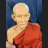 LIFELIKE WAX FINE ART THAI MONK STATUE AMULET LP SUK WAT PKMKT MEDITATION 9INCH