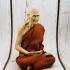 Lifelike Wax Art Monk Statue Derm WatNongPho Meditation 15Cm Thai Amulet #15393 FINE 5 INCH