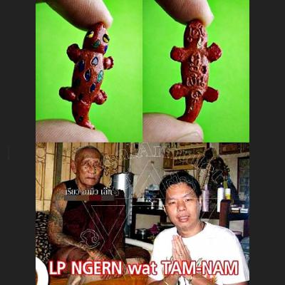 Holy Gecko Lizard Richly Gambling Become Millionaire Ngern Red Thai Amulet 15403