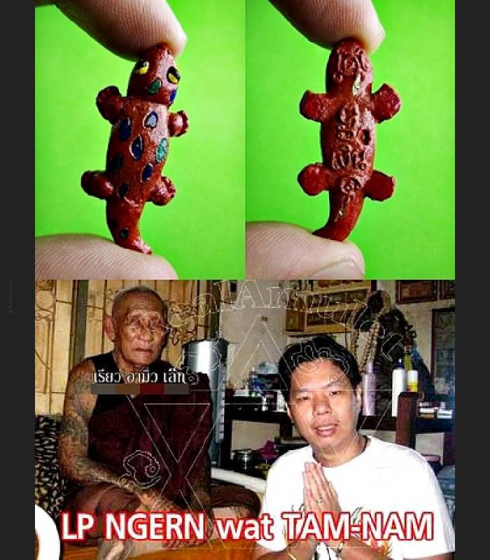Holy Gecko Lizard Richly Gambling Become Millionaire Ngern Red Thai Amulet 15403