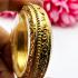Empty Solid Metal Frame Case Gold Micron 24k Circle Round 4cm Thai Amulet #15419