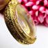 Empty Solid Metal Frame Case Gold Micron 24k Circle Round 4cm Thai Amulet #15419