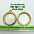 Empty Solid Metal Frame Case Gold Micron 24k Circle Round 4cm Thai Amulet #15419