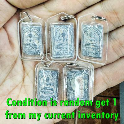 Antique 100y Buddha Iron Somdej Shield Life Protection Fortune Thai Amulet 15462