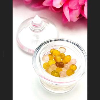 Sarira Thad Relic Holy Sacred Nature Crystal Bead Stupa Yellow Thai Amulet 15472