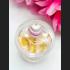 Sarira Thad Relic Holy Sacred Nature Crystal Bead Stupa Yellow Thai Amulet 15472