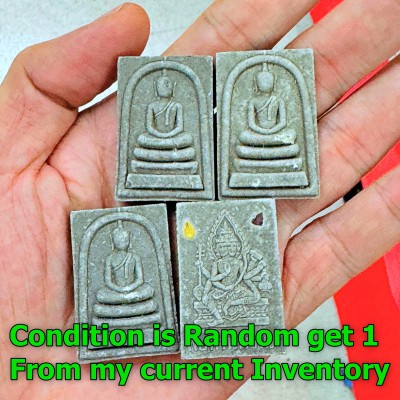 Great Lucky Wealth Phom 4face Deity Fortune Prom Somdej Leklai Thai Amulet 15491